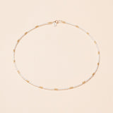 White and Gold Simple Beaded Necklace