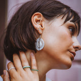 White Shell Beaded Earrings