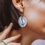 White Shell Beaded Earrings